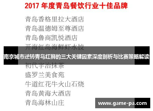南京城市逆转青岛红狮的三大关键因素深度剖析与比赛策略解读